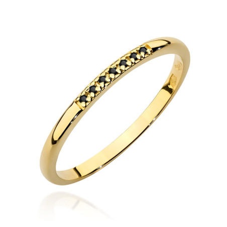Pierścionek W0607 3 z diamentami żółte złoto