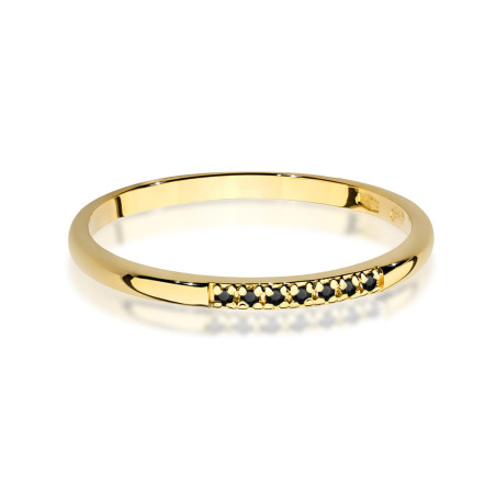 Pierścionek W0607 3 z diamentami żółte złoto