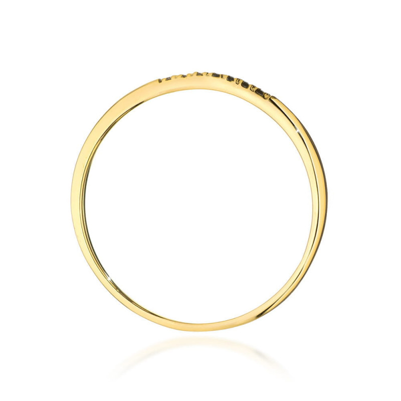 Pierścionek W0607 3 z diamentami żółte złoto