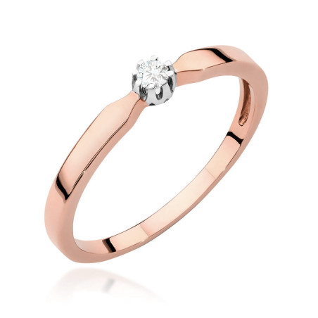 Pierścionek W561 Diament 0,04ct różowe złoto