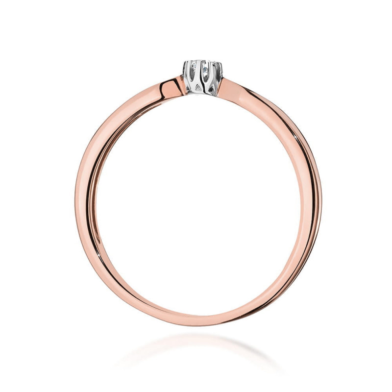 Pierścionek W561 Diament 0,04ct różowe złoto