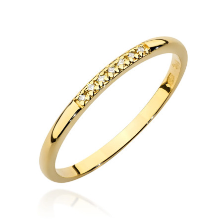 Pierścionek W0607 4 z diamentami żółte złoto