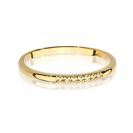 Pierścionek W0607 4 z diamentami żółte złoto