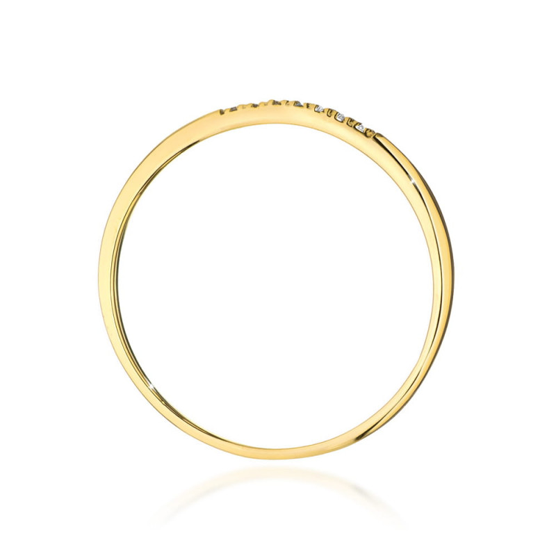 Pierścionek W0607 4 z diamentami żółte złoto