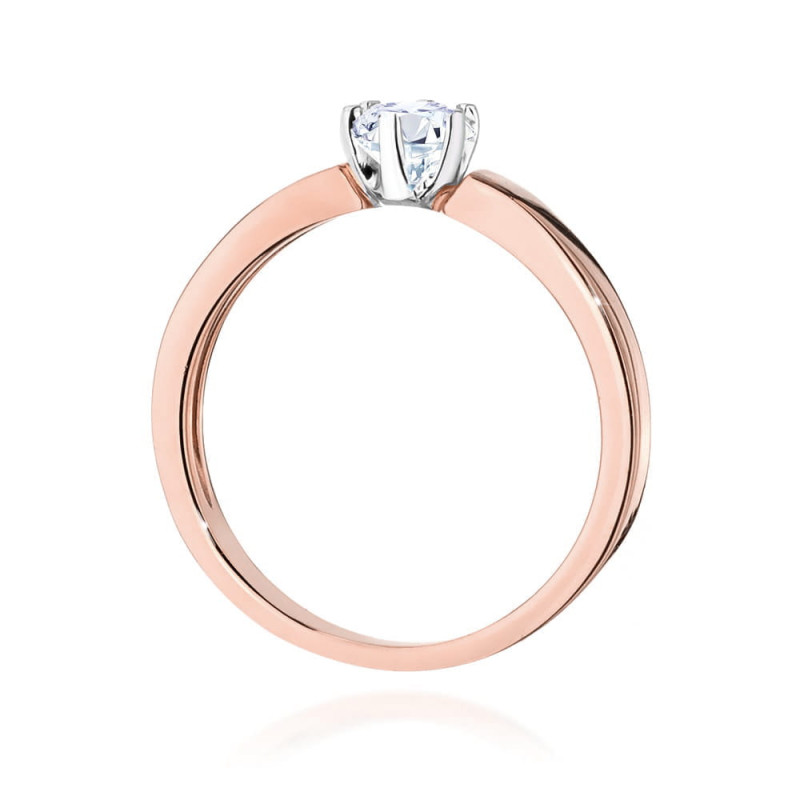 Pierścionek W562 Diament 0,25ct różowe złoto