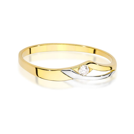 Pierścionek W0609 Diament 0,04ct żółte złoto