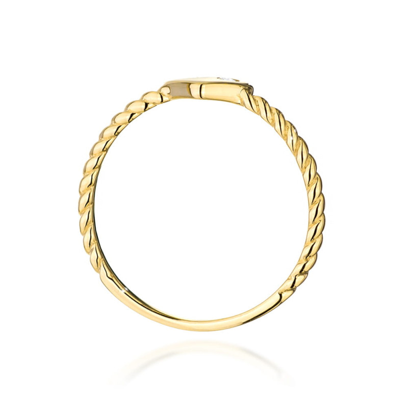 Pierścionek W0610 Diament 0,03ct żółte złoto
