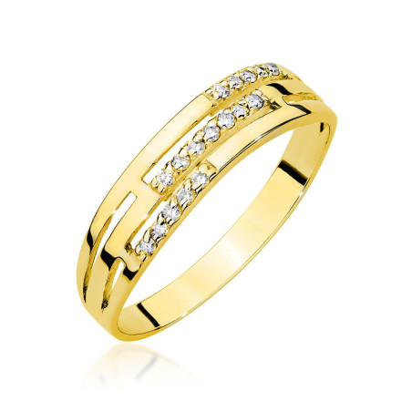 Pierścionek W0612 z diamentami żółte złoto