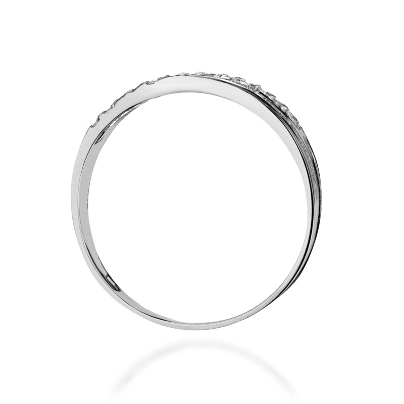 Pierścionek W0612 z diamentami białe złoto