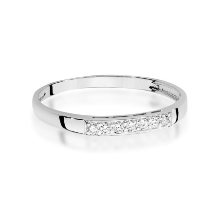 Pierścionek W0619 z diamentami białe złoto