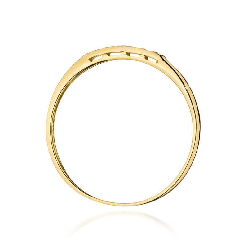 Pierścionek W0619 z diamentami żółte złoto