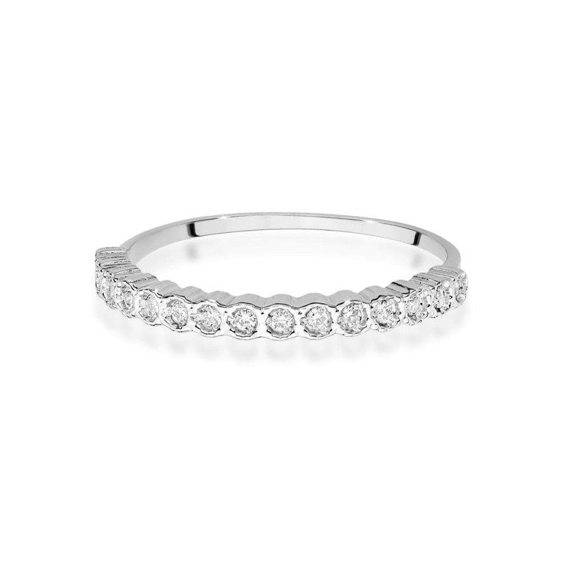Pierścionek W0634 z diamentami białe złoto