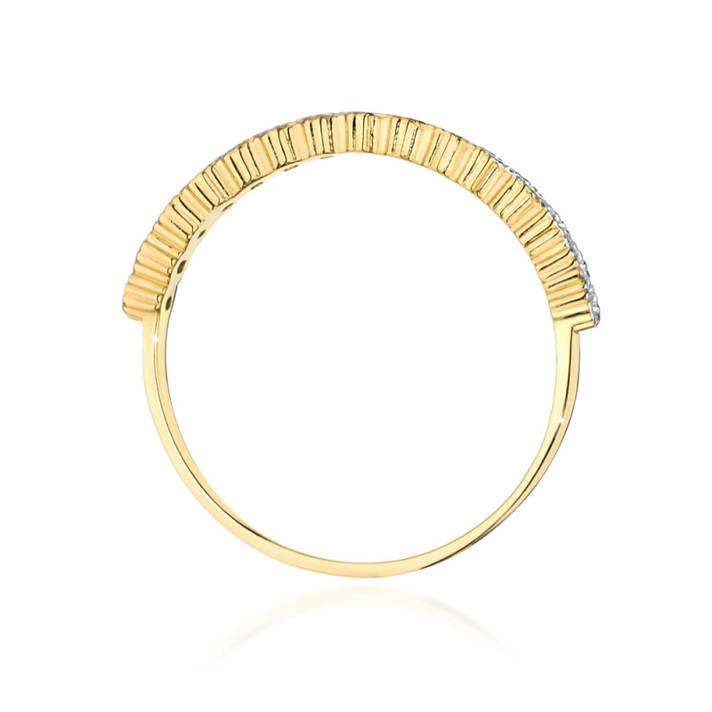 Pierścionek W0634 z diamentami żółte złoto