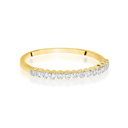 Pierścionek W0635 z diamentami żółte złoto
