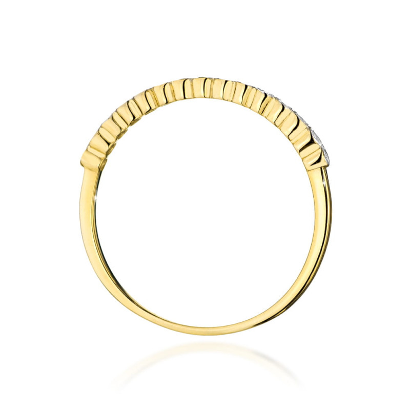 Pierścionek W0635 z diamentami żółte złoto