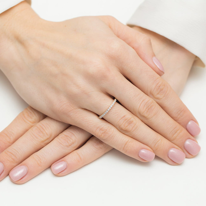 Pierścionek W0635 z diamentami żółte złoto