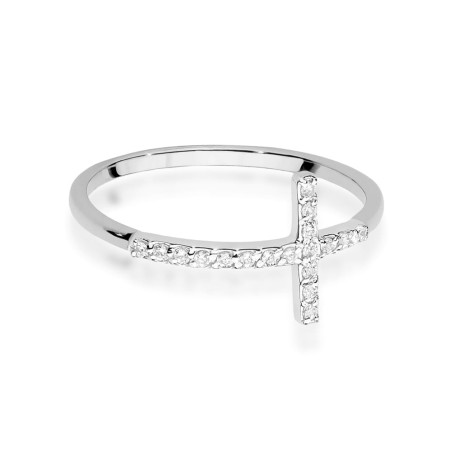 Pierścionek W0636 z diamentami białe złoto