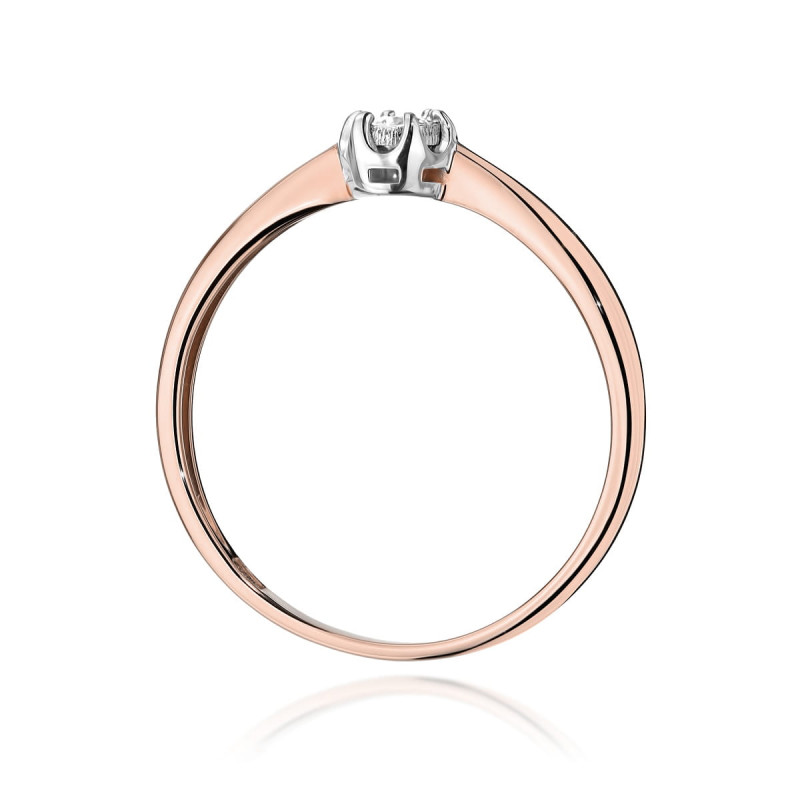 Pierścionek W567 Diament 0,06ct różowe złoto