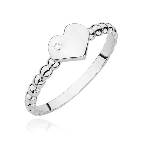Pierścionek W0637 Diament 0,01ct białe złoto