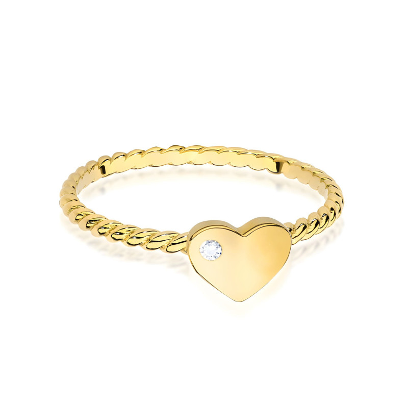 Pierścionek W0637 Diament 0,01ct żółte złoto