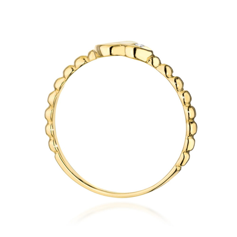Pierścionek W0637 Diament 0,01ct żółte złoto