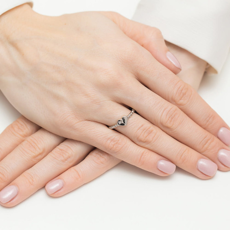 Pierścionek W0637 Diament 0,01ct białe złoto