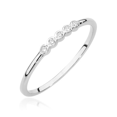 Pierścionek W0638 z diamentami białe złoto