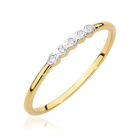 Pierścionek W0638 z diamentami żółte złoto
