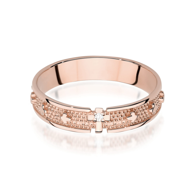 Pierścionek W580 Diament 0,0086ct różowe złoto