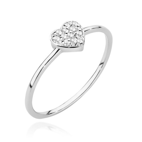 Pierścionek W0641 z diamentami białe złoto