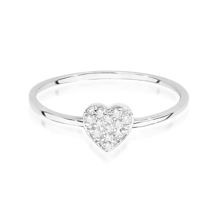 Pierścionek W0641 z diamentami białe złoto