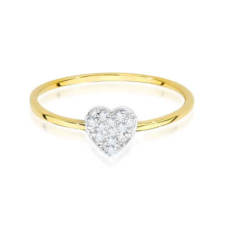 Pierścionek W0641 z diamentami żółte złoto