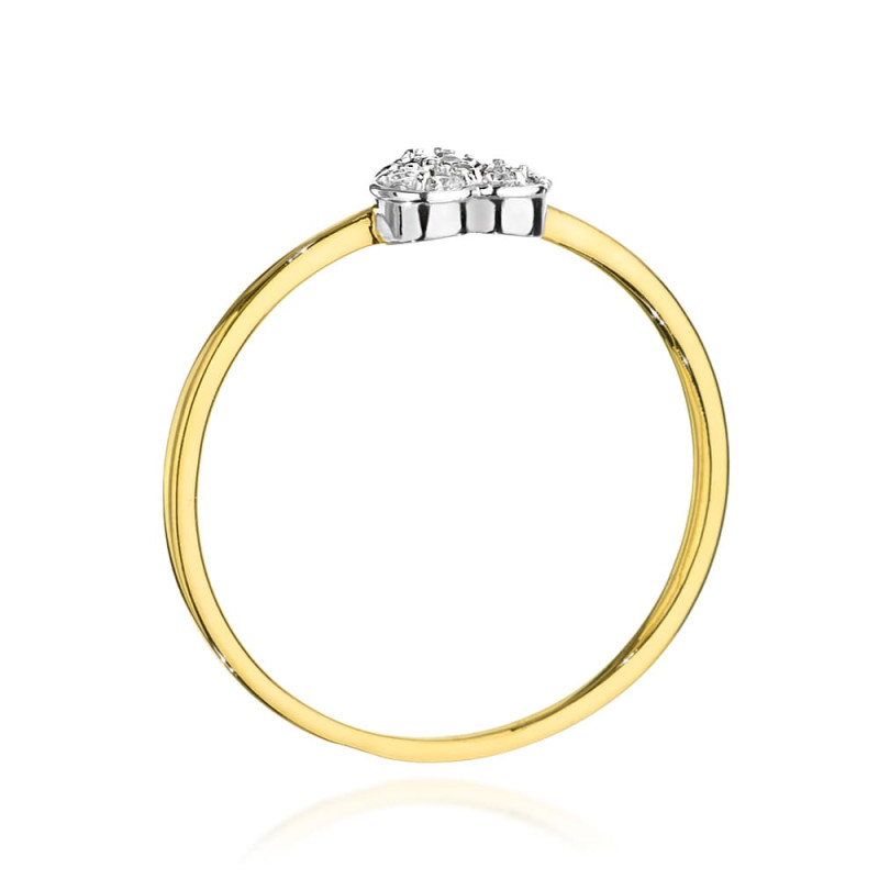 Pierścionek W0641 z diamentami żółte złoto