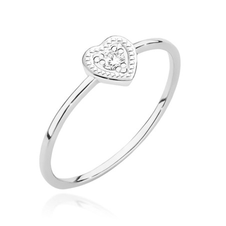 Pierścionek W0642 Diament 0,02ct białe złoto