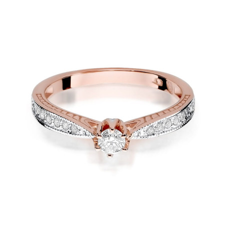 Pierścionek W202 Diament 0,15ct różowe złoto