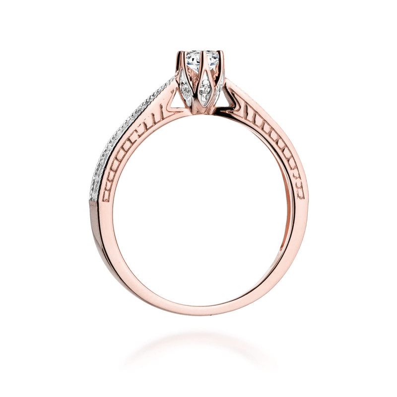 Pierścionek W202 Diament 0,15ct różowe złoto