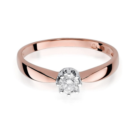 Pierścionek W173 Diament 0,15ct różowe złoto