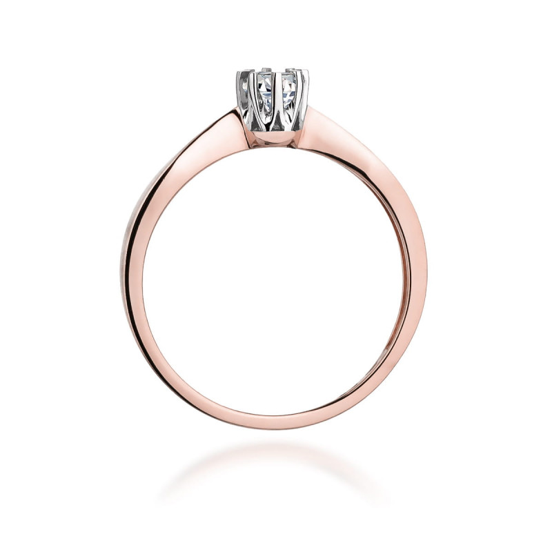 Pierścionek W173 Diament 0,15ct różowe złoto