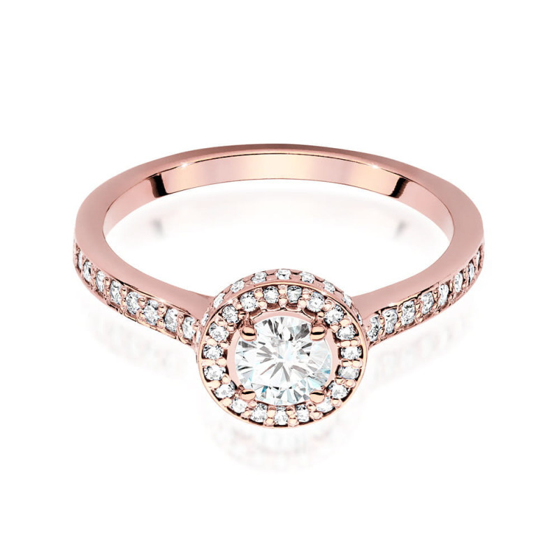 Pierścionek W508 Diament 0,50ct różowe złoto