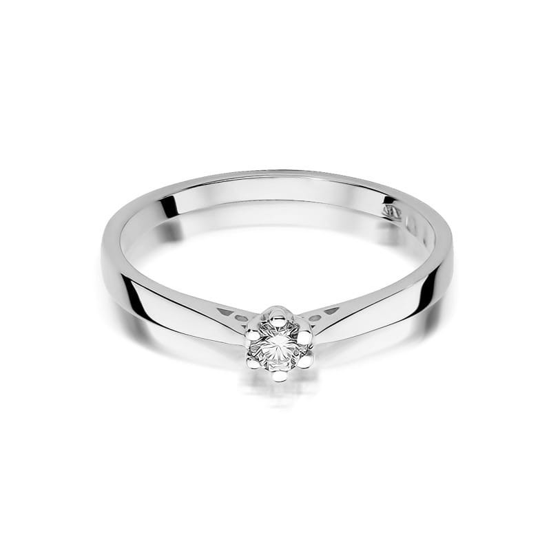 Pierścionek W229 Diament 0,08ct białe złoto