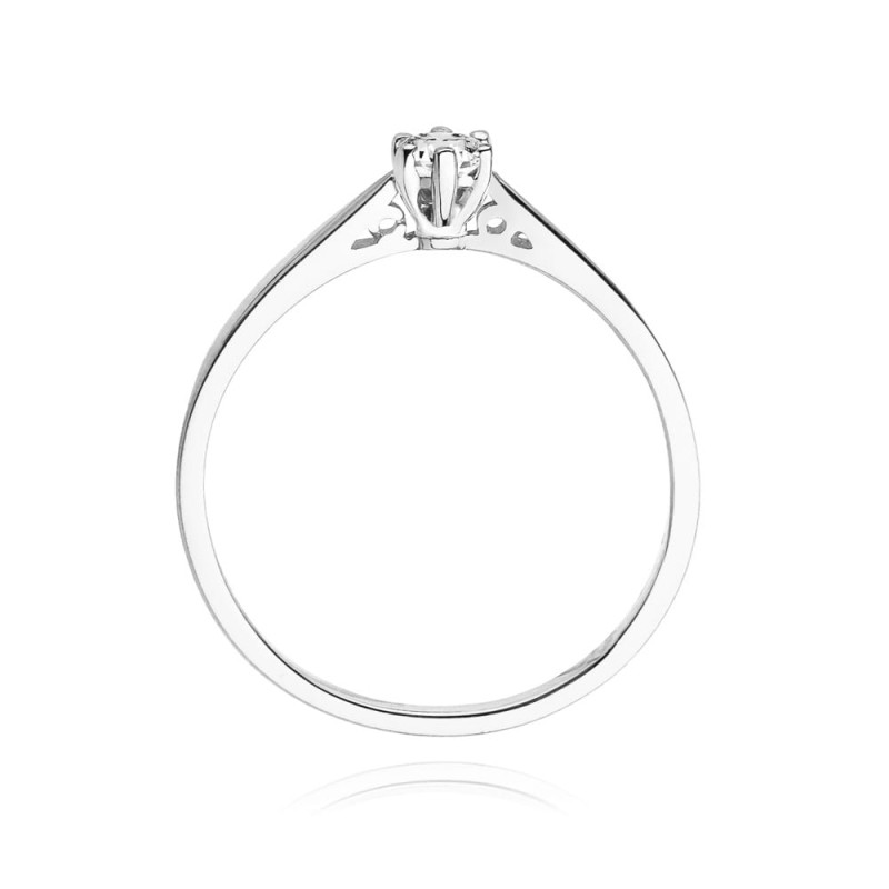 Pierścionek W229 Diament 0,08ct białe złoto