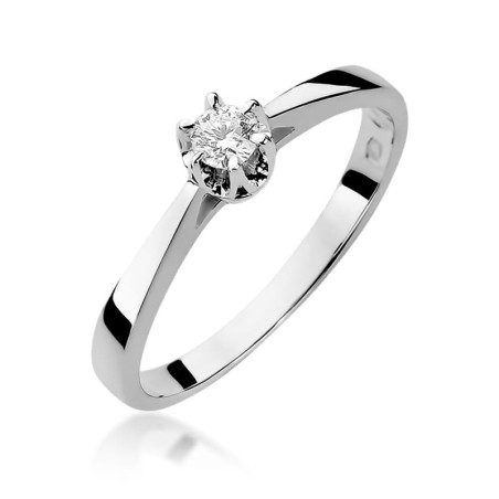 Pierścionek W295 Diament 0,15ct białe złoto