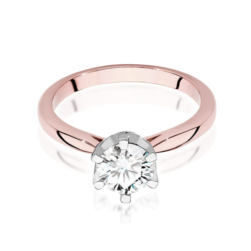 Pierścionek W539 Diament 1,00ct różowe złoto