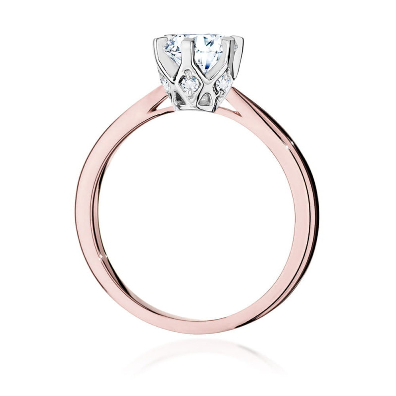 Pierścionek W539 Diament 1,00ct różowe złoto