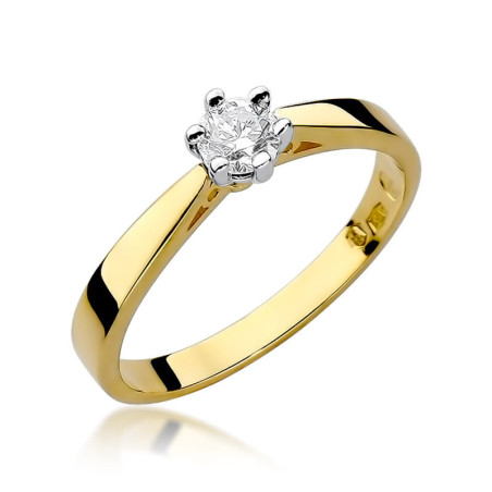 Pierścionek W229B Diament 0,20ct żółte złoto