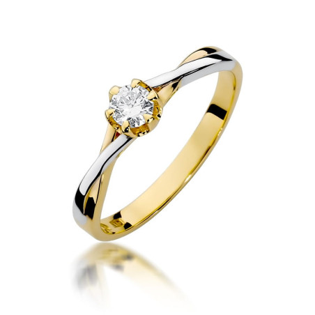 Pierścionek W340B Diament 0,20ct żółte złoto
