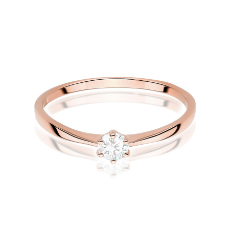 Pierścionek W579 Diament 0,15ct różowe złoto