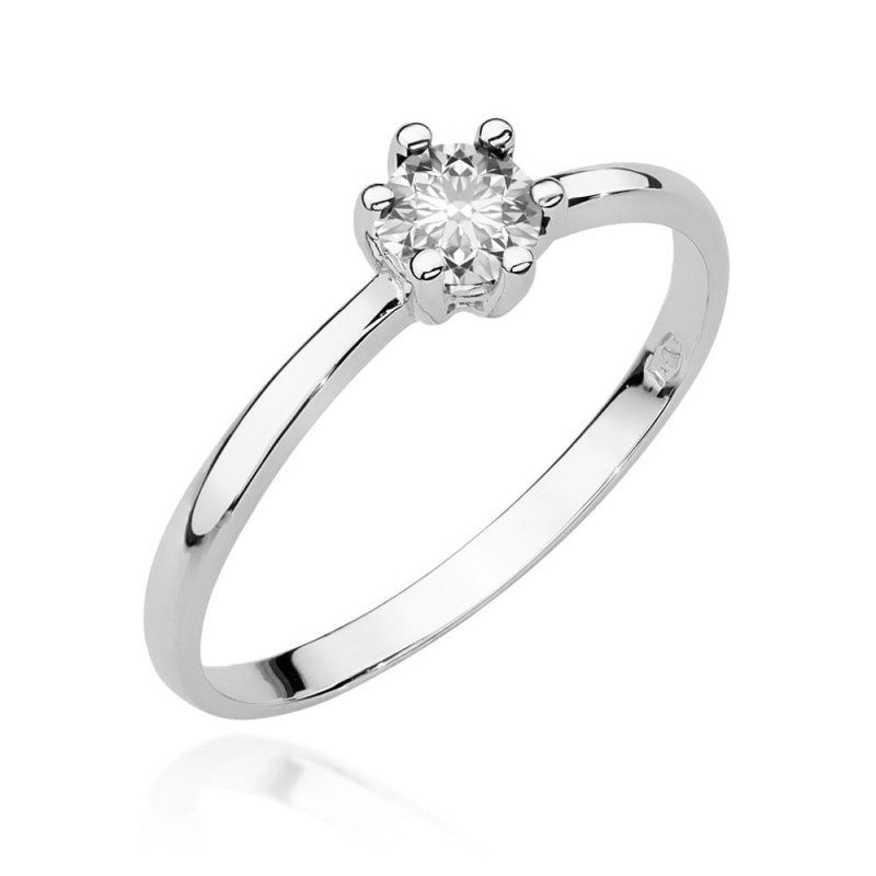 Pierścionek W496 Diament 0,30ct białe złoto