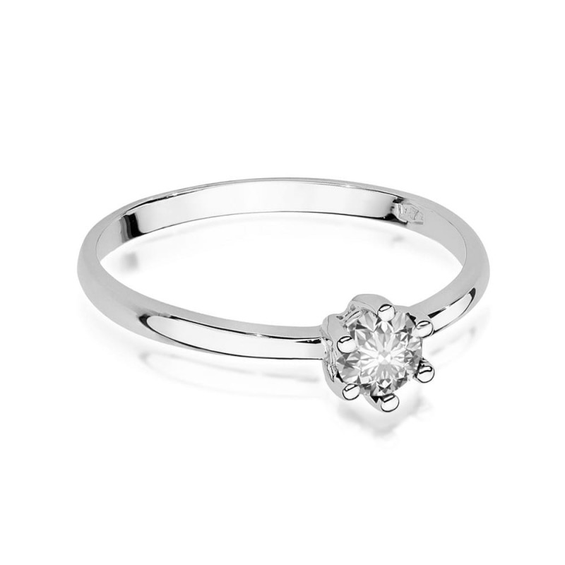 Pierścionek W496 Diament 0,30ct białe złoto