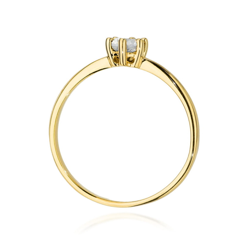 Pierścionek W496 Diament 0,30ct żółte złoto